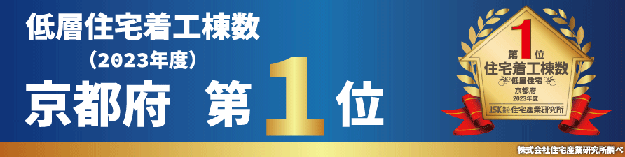 低層住宅着工棟数シェア「京都No.1」